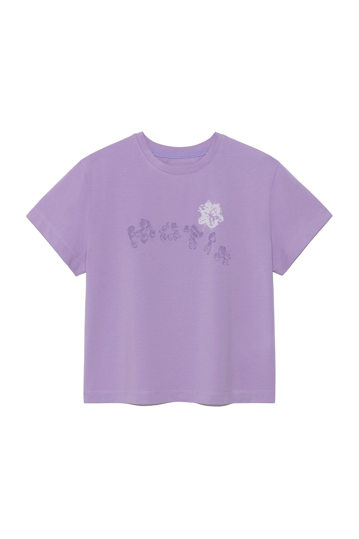 泡泡風格LOGO印花上衣 淡紫