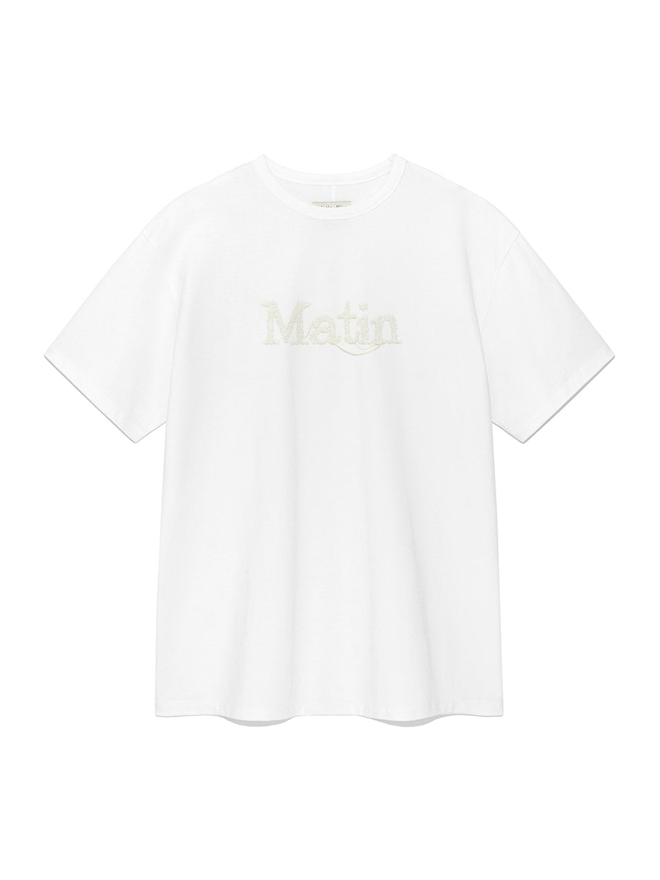 縫線LOGO印花寬版上衣 白色