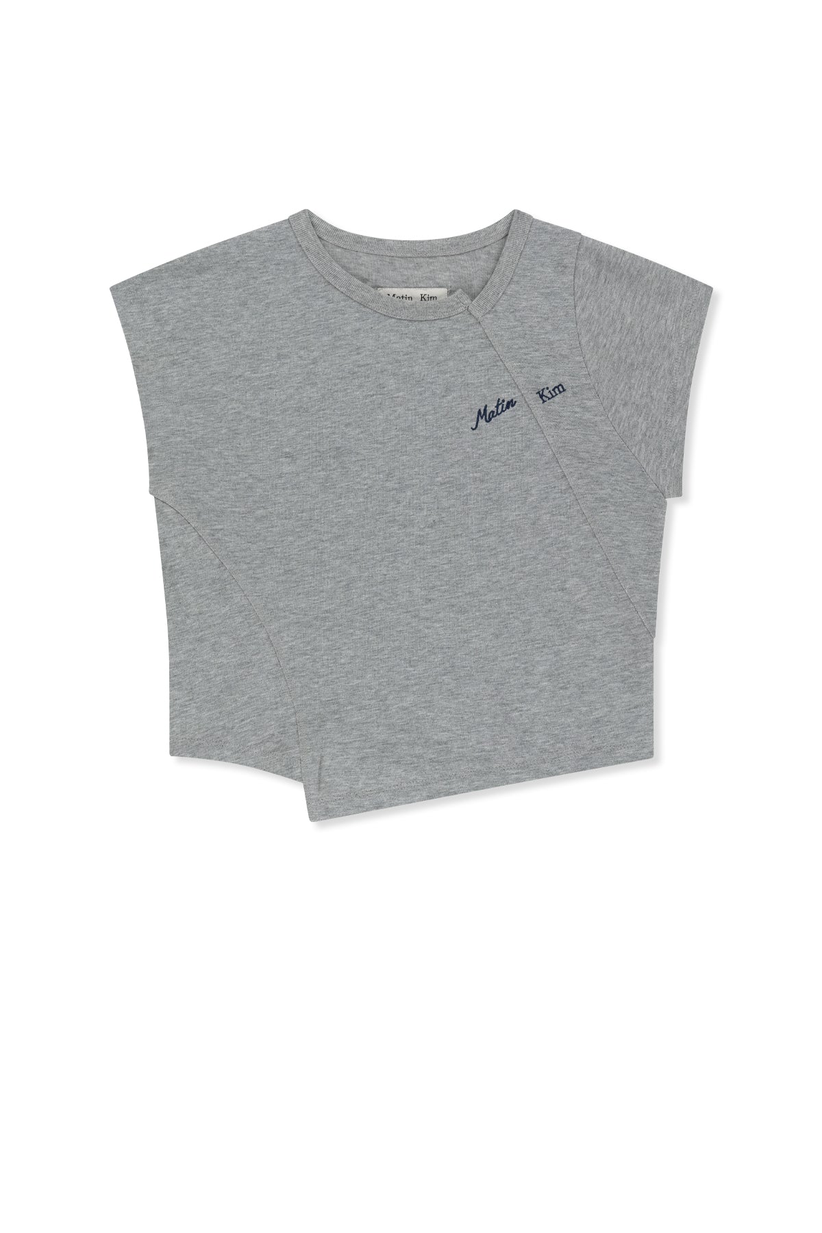 CURVED CUT SLIM TOP IN GRAY