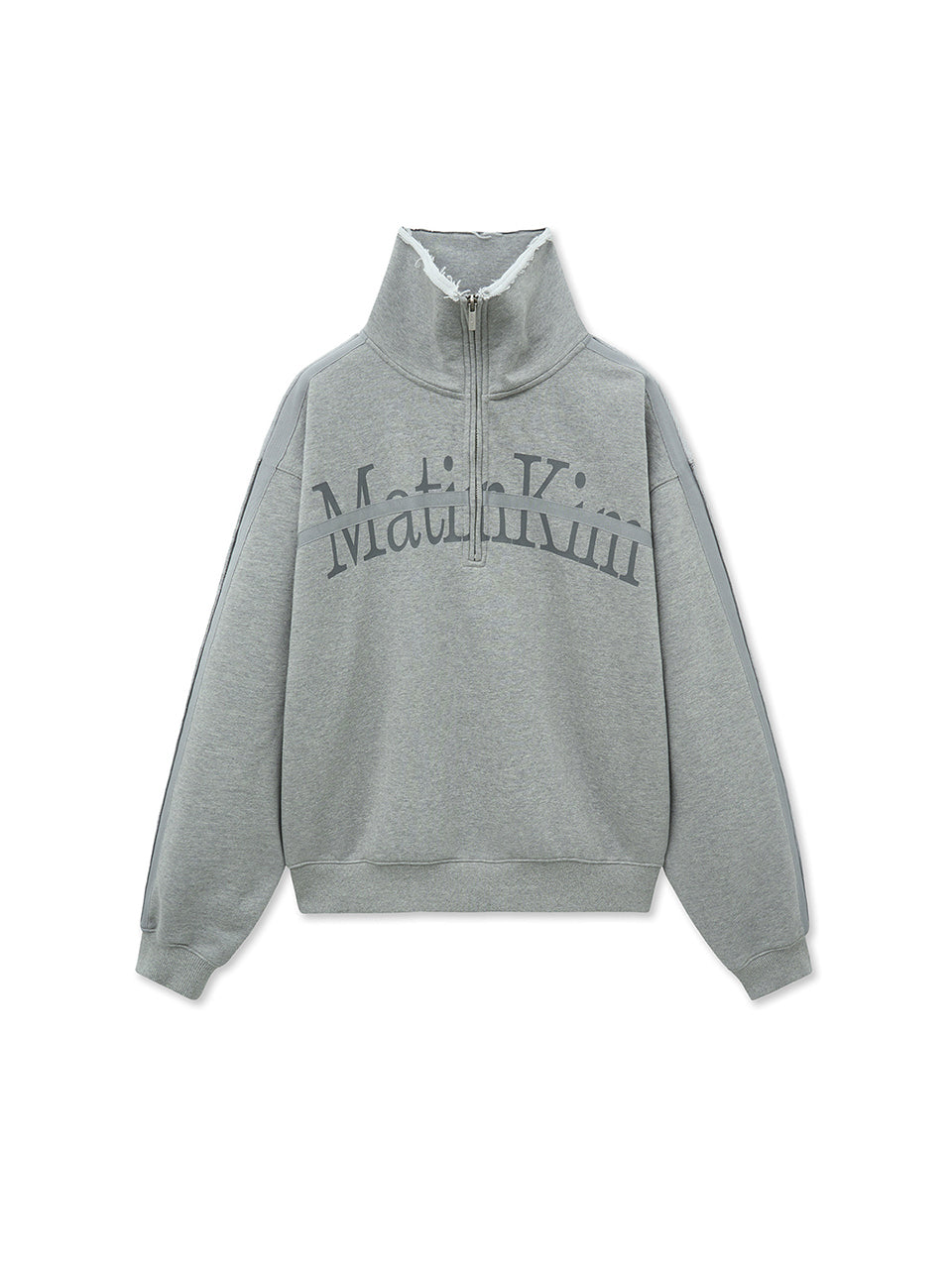 CUT OUT HALF ZIP SWEATSHIRT FOR WOMEN IN GRAY